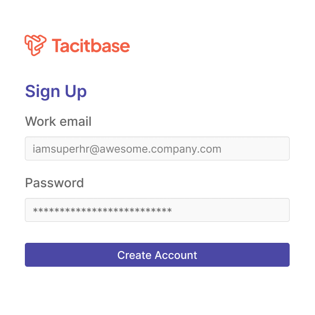 Tacitbase signup form